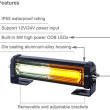 12V 24V Grill and Surface/Flush Mount Amber White LED Strobe Lights for Trucks Snow Plow Tractor Construction Vehicles Car Safety Flashing, WOWTOU 4 in 1 Hazard Warning Caution Emergency Flasher