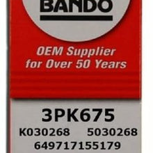 BANDO 3 Piece Serpentine Drive Belt Set Compatible With Kia Soul 2010-2012 engine size 2.0 alternator/water pump - air conditioner- power steering 4PK890 4PK855 3pk675