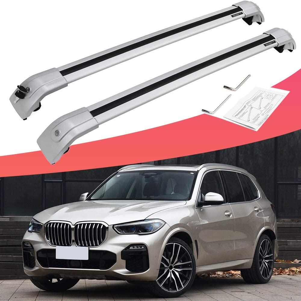 SnailAuto Fit for BMW X5 G05 2019 Adjustable Crossbars with Lock Roof Rack Rails Bar Replacement