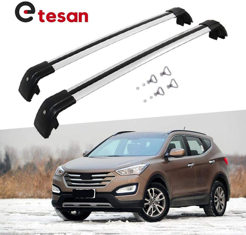 2 Pieces Cross Bars Fit for Hyundai IX45 2013 2014 2015 2016 2017 2018 Silver Cargo Baggage Luggage Roof Rack Crossbars