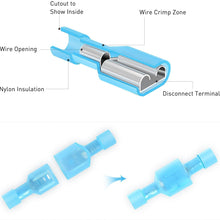 Nilight 200PCS Male Female Fully Insulated Wire Crimp Terminal Nylon Quick Connectors Wiring Spade 16-14 Gauge, 2 Years Warranty