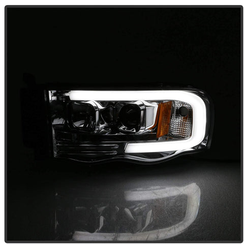 Spyder 5084613 Dodge Ram 1500 02-05 / Ram 2500/3500 03-05 Version 2 Projector Headlights - Light Bar DRL - Chrome