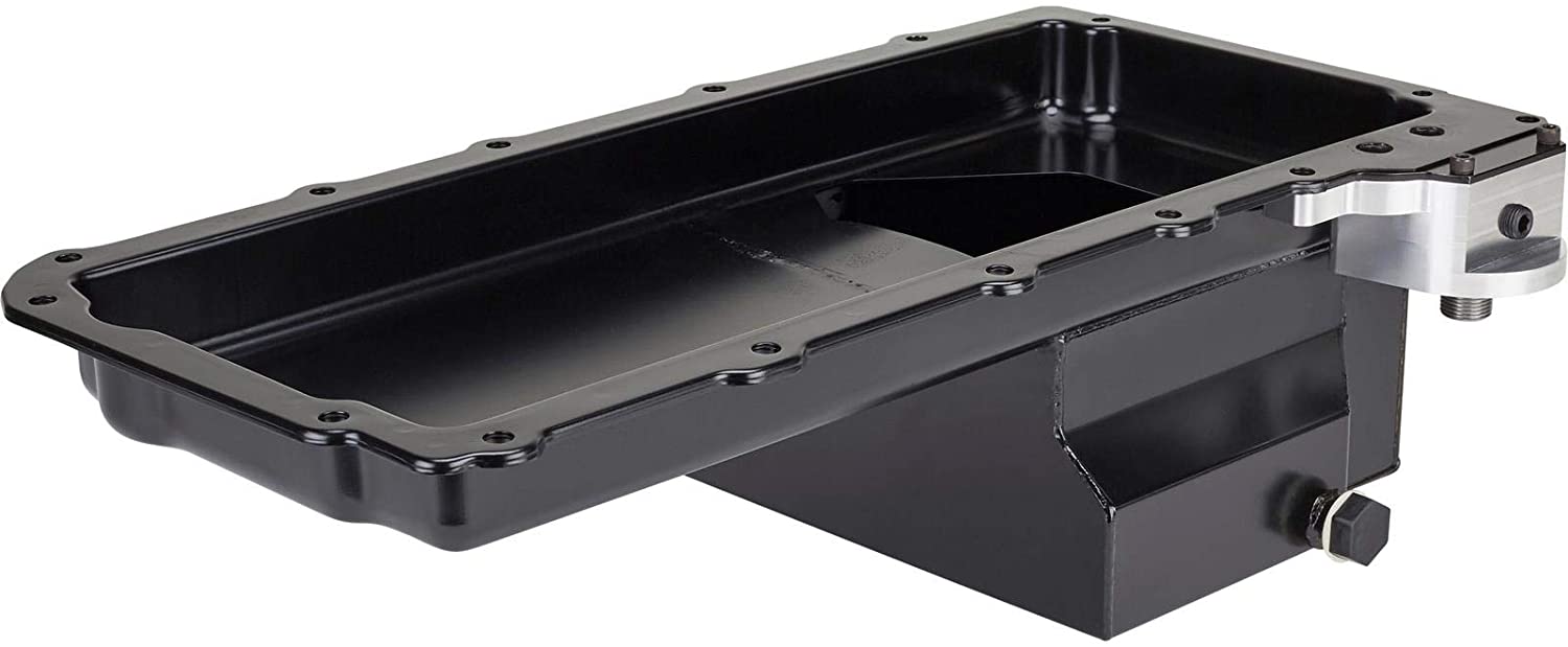 Black LS Swap Steel Oil Pan, 7 Quart