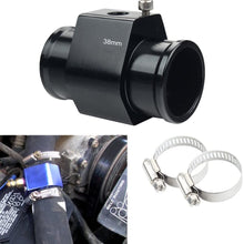Dewhel Aluminum Black Water Temp Meter Temperature Gauge Joint Pipe Radiator Sensor Adaptor Clamps 38mm