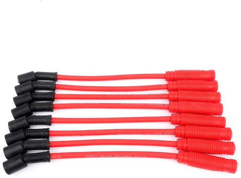 ROADFAR High Performance Ignition Wire Sets Compatible with Buick Rainier Chevy Silverado 1500/ Suburban 1500/ Tahoe GMC Sierra/Sierra 1500/ Yukon 1999-2013
