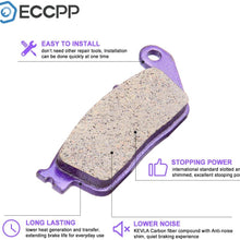 ECCPP FA174 Brake Pads Front and Rear Carbon Fiber Replacement Brake Pads Kits Fit for 1994 1995 1996 1997 1998 1999 2000 2001 2002 2003 2004 2005 2006 2007 2008 2009 2010 2011 2012 Honda
