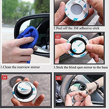 TRUE LINE Automotive 2 Piece Round Mirror Blind Spot Mirror Kit 360 Degree Adjustable Safety Stick on