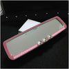 Siyibb Bling Car Rearview Mirror Diamond Decoration - Pink