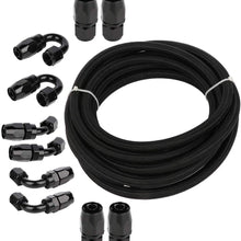 ANPART AN8 20Ft Braided Fuel Line Hose Nylon braided fuel gas pipe hose and AN8 10 pcs Swivel Hose End Fittings
