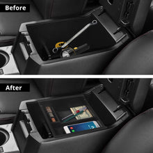 VANJING Center Console Organizer Insert Tray Compatible for 2010 2011 2012 2013 2014 2015 2016 2017 2018 2019 Toyota 4 Runner Accessories with USB Hole Center Armrest Storage Box with A Cleaner Brush