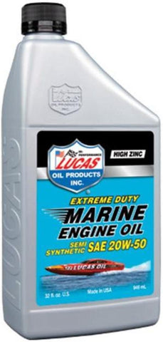 Lucas Oil Marine Semi-Synthetic Engine Oil - 20W50 - 1qt. 10654