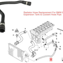 Expansion Tank to Coolant Pipe Hose, Coolant Line Water Pipe#11531436410 Fit For BMW E46 320i 323Ci 323i 330i 330Ci
