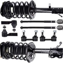 FINAUTO 8PCS Suspension Kit Shocks And Struts Assembly Front Strut Spring Assembly Stabilizer Bar Link Kit Tie Rod End Fit for 1998-2002 Chevrolet Prizm 1993-2002 Toyota Corolla