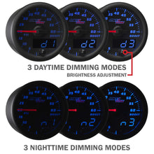 MaxTow Double Vision 30 PSI Fuel Pressure Gauge Kit - Includes Electronic Sensor - Black Gauge Face - Blue LED Illuminated Dial - Analog & Digital Readouts - for Diesel Trucks - 2-1/16" 52mm