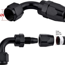 EVIL ENERGY 6AN Straight Swivel Hose End Fitting for Braided Fuel Line Aluminum Black 2PCS