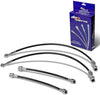 Replacement for Nissan Maxima Stainless Steel Hose Brake Line Set (Black) - No ABS model