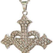 Bling Car Rearview Mirrors Pendant Alloy White Cross， Car Interior Accessories for Women，Jesus Crystal Ornament Double-sided Diamond Car Accessories (White heart shape)