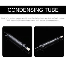 TEHAUX Glass Graham Condenser Coil Glass Condenser Laboratory Glassware with 10 mm Glass Hose Connections Condensing Tube Chemistry Tool