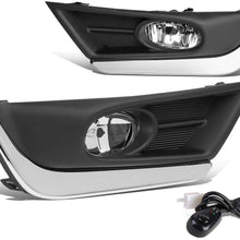 DNA Motoring FL-ZTL-275-CH Clear Fog Light Lamps w/Chrome Trim Bezel+Switch