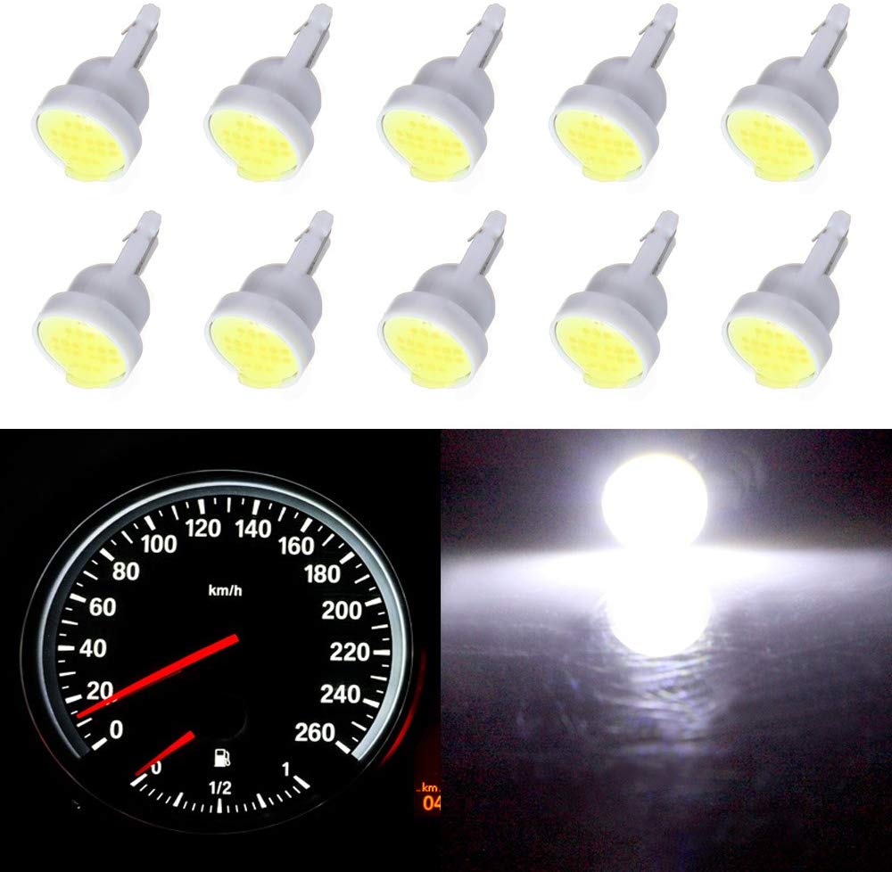 cciyu 10 Pack White T10 W5W 912 194 161 168 COB LED Car Instrument Dash Light Side Wedge Bulbs 12V