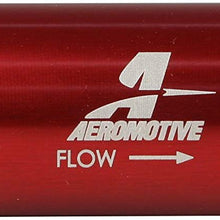 Aeromotive 12316 Filter, In-Line, 100-Micron Stainless Mesh Element, 3/8" NPT Port, Bright-Dip Red, SS Series, 1-1/4" OD
