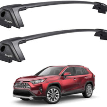 BougeRV Car Roof Rack Cross Bars for 2019 2020 2021 Toyota RAV4 with Side Rails, Aluminum Cross Bar Replacement for Rooftop Cargo Carrier Bag Luggage Kayak Bike Snowboard Skiboard