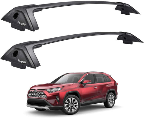 BougeRV Car Roof Rack Cross Bars for 2019 2020 2021 Toyota RAV4 with Side Rails, Aluminum Cross Bar Replacement for Rooftop Cargo Carrier Bag Luggage Kayak Bike Snowboard Skiboard