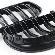 SHENGYAWAUTO 2PCS Front Kidney Grill Grille Gloss Black For 2009-2011 BMW E90 E91 LCI 325i 328i 4D