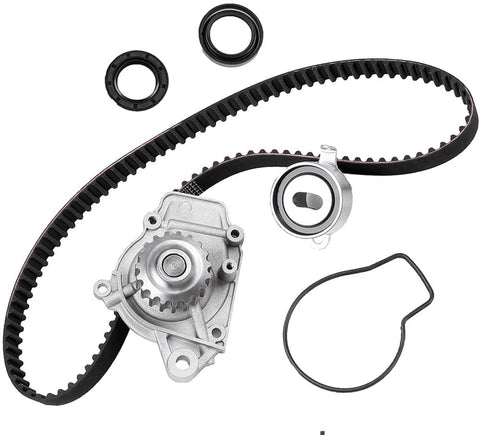 Scitoo Timing Belt Water Pump Tensioner Kit Automotive Replacement Timing Parts Belt Sets Fits 1988-1991 Honda CIVIC DX LX BASE 1.5L L4 16V SOHC D15B2