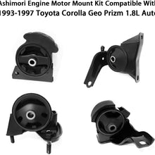 Ashimori Compatible With 1993-1997 Toyota Corolla Geo Prizm 1.8L Auto Transmission Engine Motor Mount Set A6261 A6260 A6242 A6259