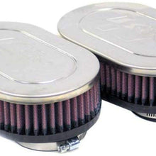 K&N Universal Clamp-On Air Filter: High Performance, Premium, Washable, Replacement Engine Filter: Flange Diameter: 2.125 In, Filter Height: 1.75 In, Flange Length: 0.625 In, Shape: Oval, RC-2382