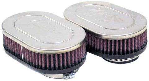 K&N Universal Clamp-On Air Filter: High Performance, Premium, Washable, Replacement Engine Filter: Flange Diameter: 2.125 In, Filter Height: 1.75 In, Flange Length: 0.625 In, Shape: Oval, RC-2382