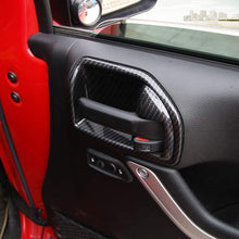 RT-TCZ Carbon Fiber ABS Car Inner Door Handle Bowl Cover Trim Frame Decor for 2011-2017 Jeep Wrangler JK JKU 4-Door