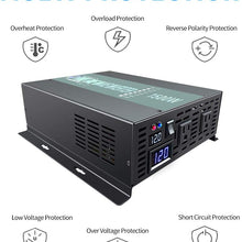 1500W Continuous/ 3000W Peak Pure Sine Wave Inverter DC 12V to AC 120V Car Power Inverter with Dual AC Outlets