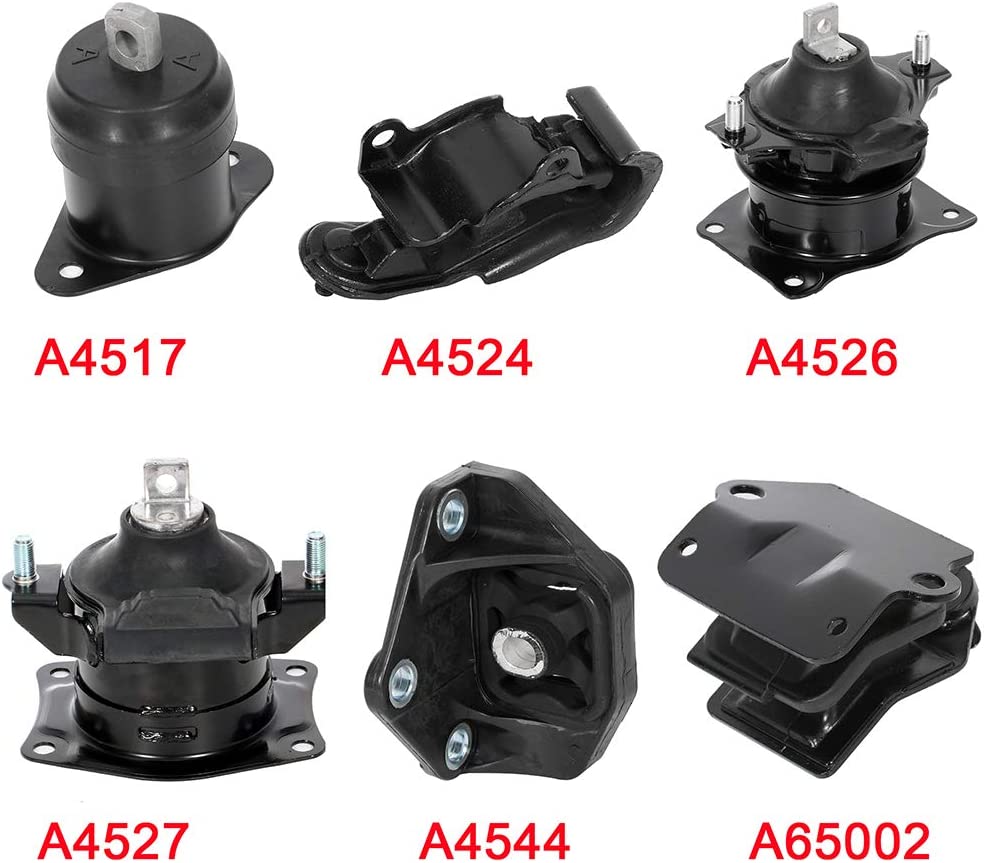 SCITOO Engine Motor Trans Mounts Set 6PCS A4524 A4544 A4526 A4517 A4527 A65002 Compatible with Acura TL 2004 2005 2006 3.2L