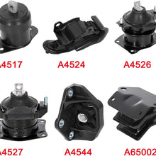 SCITOO Engine Motor Trans Mounts Set 6PCS A4524 A4544 A4526 A4517 A4527 A65002 Compatible with Acura TL 2004 2005 2006 3.2L