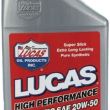 Lucas Oil 10054-PK6 Synthetic 20W-50 High Performance Motor Oil - 1 Quart Bottle (Pack of 6)