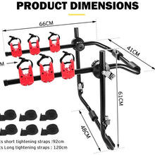FIERYRED Trunk Mounted Bike Rack for Most Car SUV (Sedans/Hatchbacks/Minivans) 3-Bike Trunk Mount Bicycle Carrier Rack.