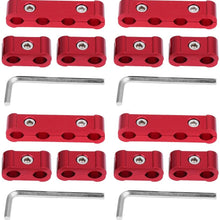 Leyeet 12 Pcs Aluminum Alloy Durable Spark Plug Wire Separator 8mm 9mm 10mm Engine Wire Divider Kit (Red)