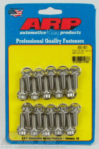 ARP 455-1801 12-Point Stainless Steel Oil Pan Bolt Kit for Big Block Ford