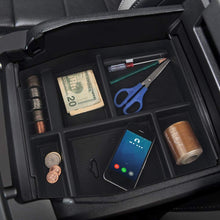 VANJING Center Console Organizer Tray Compatible for 2015 2016 2017 Ford F150 Accessories Armrest Box Secondary Storage with A Car Cleaner Brush