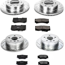 Power Stop K2820 Front & Rear Brake Kit with Drilled/Slotted Brake Rotors and Z23 Evolution Ceramic Brake Pads,Silver Zinc Plated