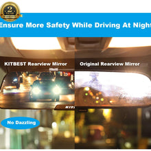 KITBEST Rear View Mirror, Anti Glare Rearview Mirror Interior Clip on Panoramic Car Convex Wide Angle Rear View Mirror to Reduce Blind Spot and Antiglare Effectively