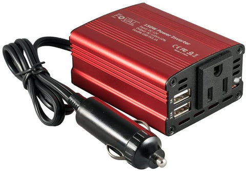 Foval 150W Car Power Inverter 12V DC to 110V AC Converter with 3.1A Dual USB Car Charger
