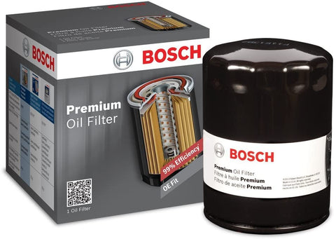 Bosch 3300 Premium FILTECH Oil Filter for Select Chevrolet, Honda, Infiniti, Kia, Mazda, Nissan + More, Black