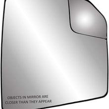 Passenger Side Heated Mirror Glass w/Backing Plate, Ford F150, Adjustable spot Mirror, w/o Tow pkg, w/o auto dimming, w/o Blind spot Detection System, 7 15/16" x 7 3/16" x 9 1/2"