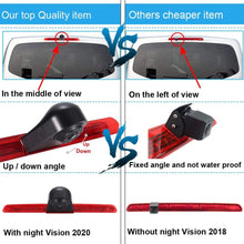 HD Third Roof Top Mount Brake Lamp Reverse Rear View Backup Camera Angle and Distance Adjustable Night Vision for V W T6 Caravelle Bus Transporter MPV SUV (Camera+Rearview Mirror)