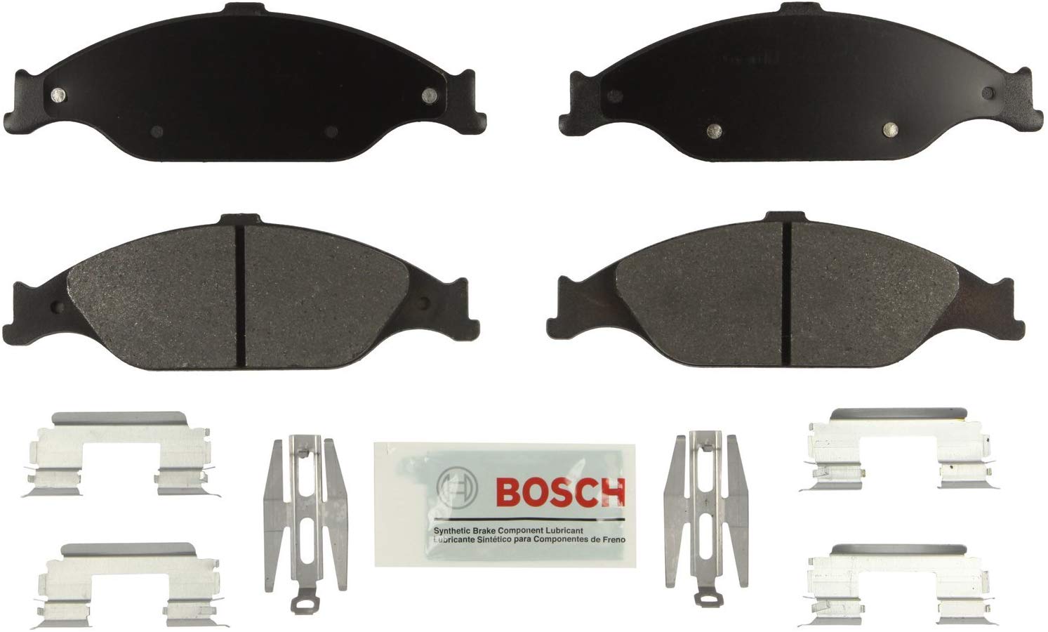 Bosch BE804H Blue Disc Brake Pad Set with Hardware for select 1999-04 Ford Mustang - FRONT