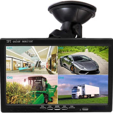 Hikity Quad Split Monitor 7 Inch HD Screen TFT LCD Video Displays for Home CCTV Surveillance Security System, Windshield Style Parking Dashboard Monitor for Car Backup Camera