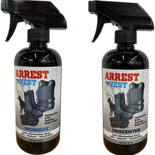 Arrest My Vest Odor Eliminating Spray for Body Armor, K-9's and Vehicles 2 16 oz Bottles, 1 Midnight Fragrance and 1 Unscented. Completely Safe on All Body Armor, Fabrics, Upholstery and Leather